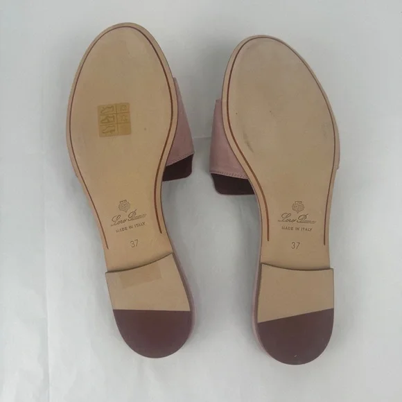 SOLD! NWT Loro Piana Summer Charms Flats Sandal Pink Suede Slide - Picture 5 of 7